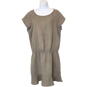 Joie Quora Linen Dress M Flutter Sleeve Elastic Waist Ruffle Hem Mini Boho